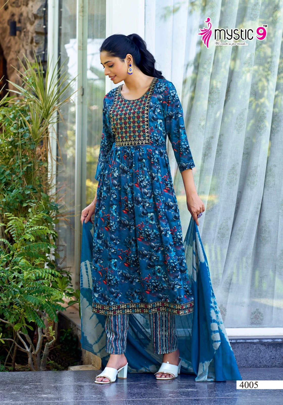 Mystic9 Simran Vol 4 Heavy Premium Rayon Foil Print Wholesale Readymade Salwar Suit Catalog — Wholesale, MPA wholesale from Surat — view 5